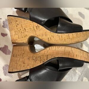 Clark’s absolutely beautiful black and cork sandals